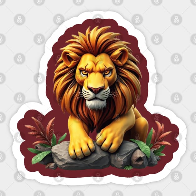 Lion Graphic Tees Sticker by Graphic tees